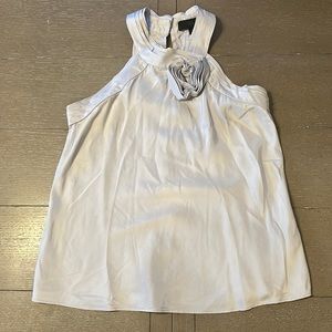 Banana Republic Sleeveless Silk Blouse Rose Collar 100% Silk